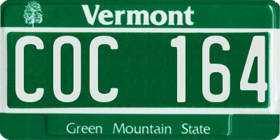 VT license plate COC164