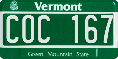 VT license plate COC167