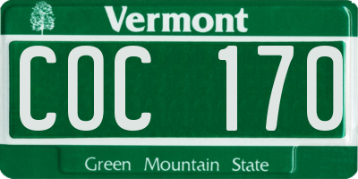 VT license plate COC170