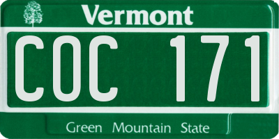 VT license plate COC171