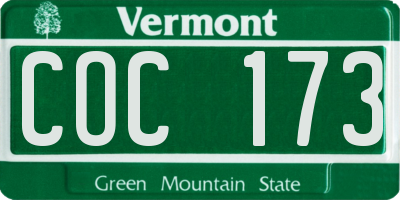 VT license plate COC173