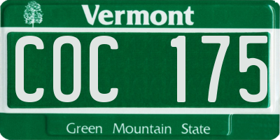 VT license plate COC175