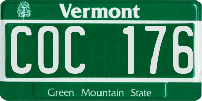VT license plate COC176
