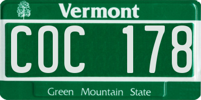 VT license plate COC178