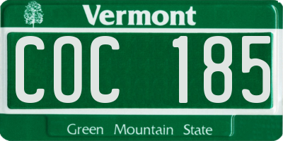 VT license plate COC185