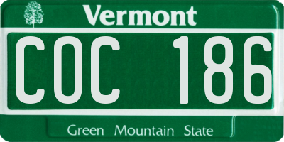 VT license plate COC186