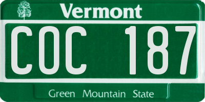 VT license plate COC187