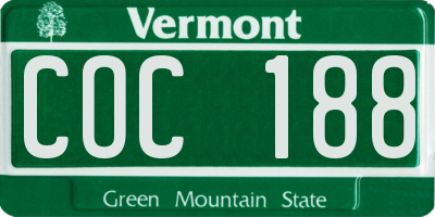VT license plate COC188
