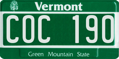 VT license plate COC190