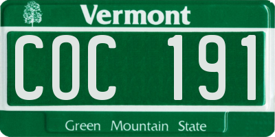 VT license plate COC191