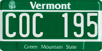VT license plate COC195