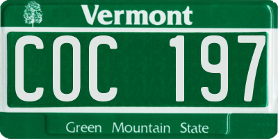 VT license plate COC197
