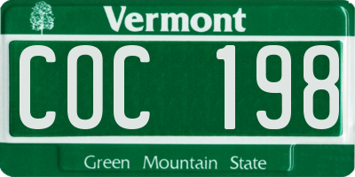 VT license plate COC198