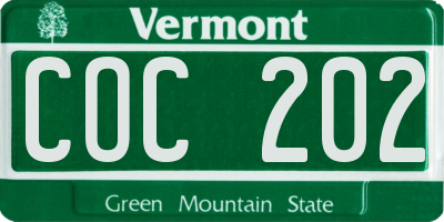 VT license plate COC202