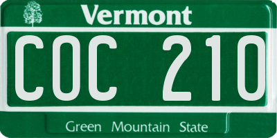 VT license plate COC210