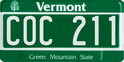 VT license plate COC211