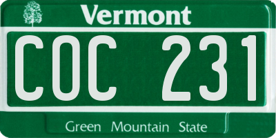 VT license plate COC231