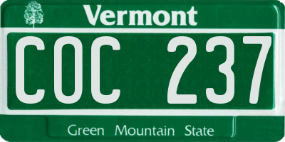 VT license plate COC237