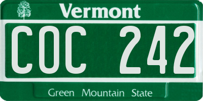 VT license plate COC242