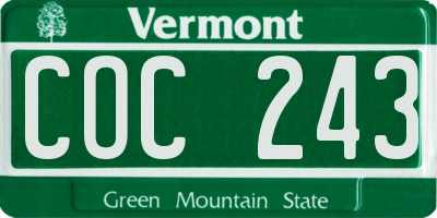 VT license plate COC243