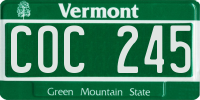 VT license plate COC245