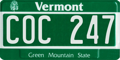 VT license plate COC247