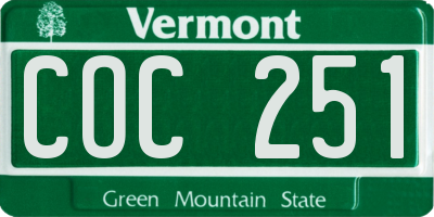 VT license plate COC251