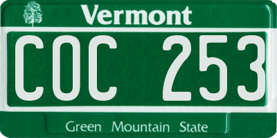 VT license plate COC253
