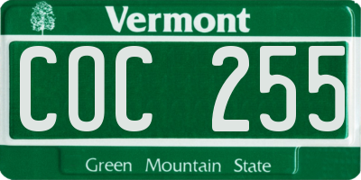 VT license plate COC255
