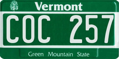 VT license plate COC257
