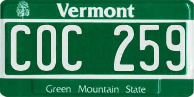 VT license plate COC259