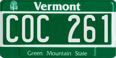 VT license plate COC261