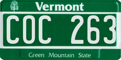 VT license plate COC263