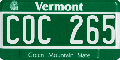VT license plate COC265