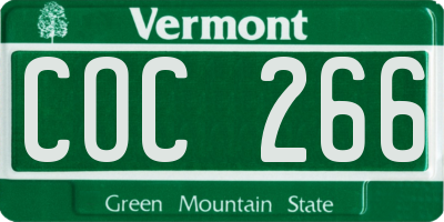 VT license plate COC266