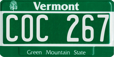 VT license plate COC267