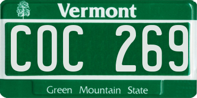 VT license plate COC269