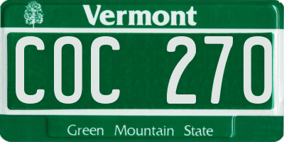 VT license plate COC270