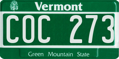 VT license plate COC273