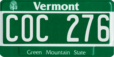 VT license plate COC276
