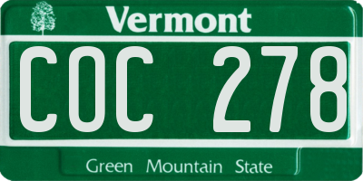 VT license plate COC278