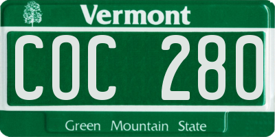 VT license plate COC280