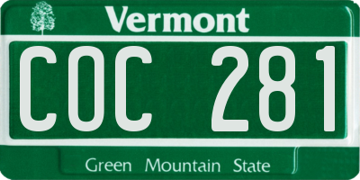 VT license plate COC281