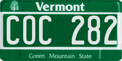 VT license plate COC282