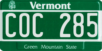 VT license plate COC285
