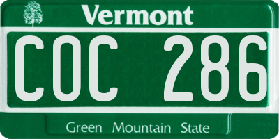 VT license plate COC286