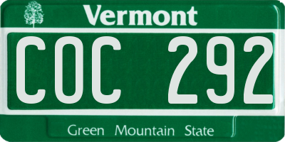 VT license plate COC292