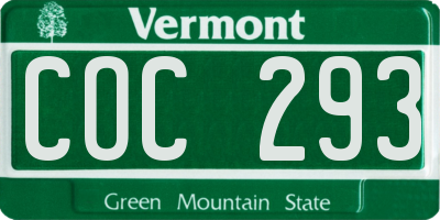 VT license plate COC293