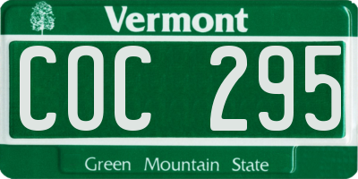 VT license plate COC295