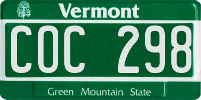 VT license plate COC298